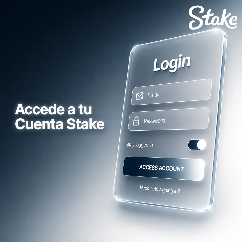 Pantalla de inicio de sesión en Stake mostrando los campos para ingresar correo y contraseña de la cuenta