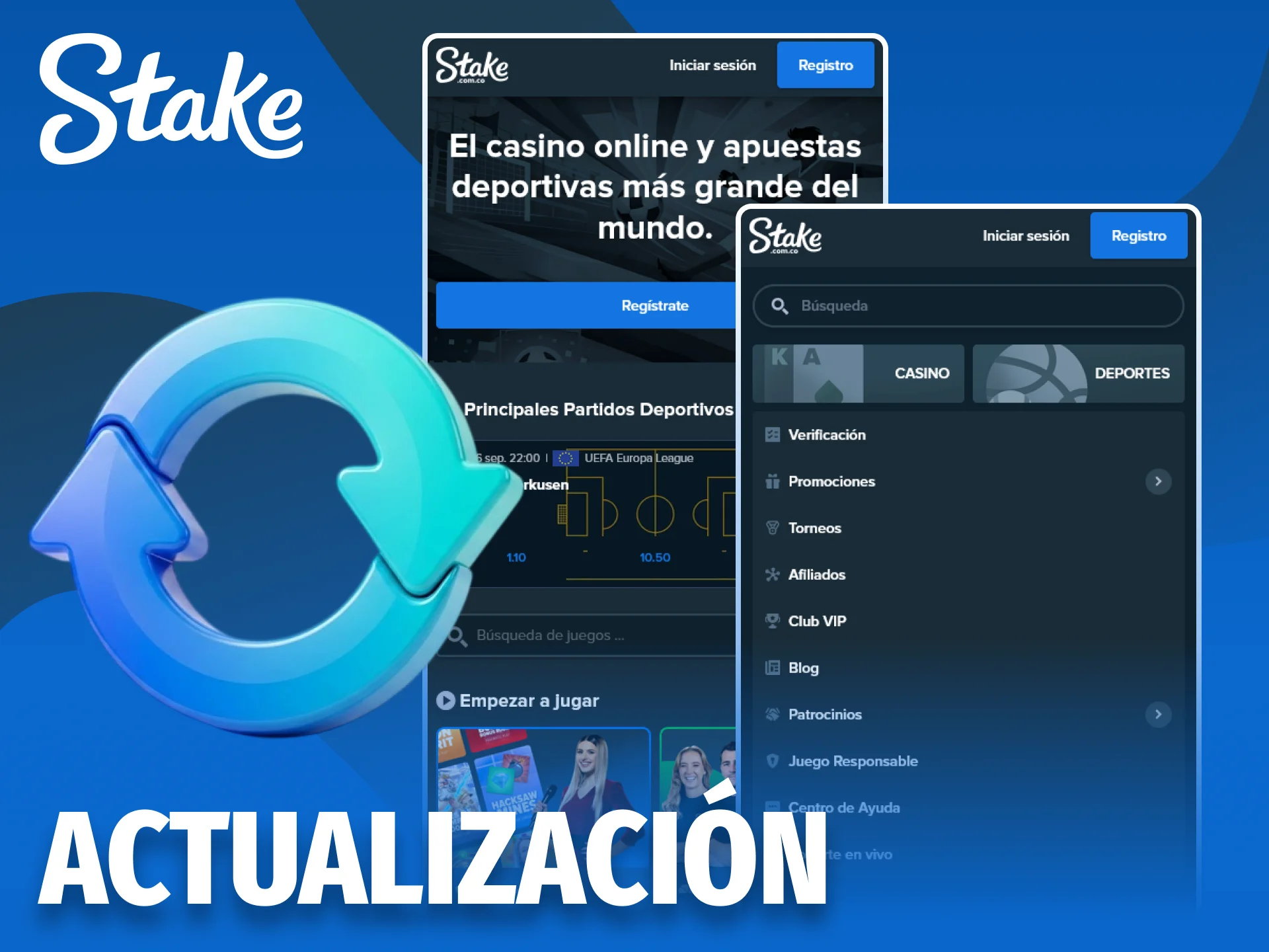 Mantén tu Stake app actualizada para disfrutar de nuevas funciones.