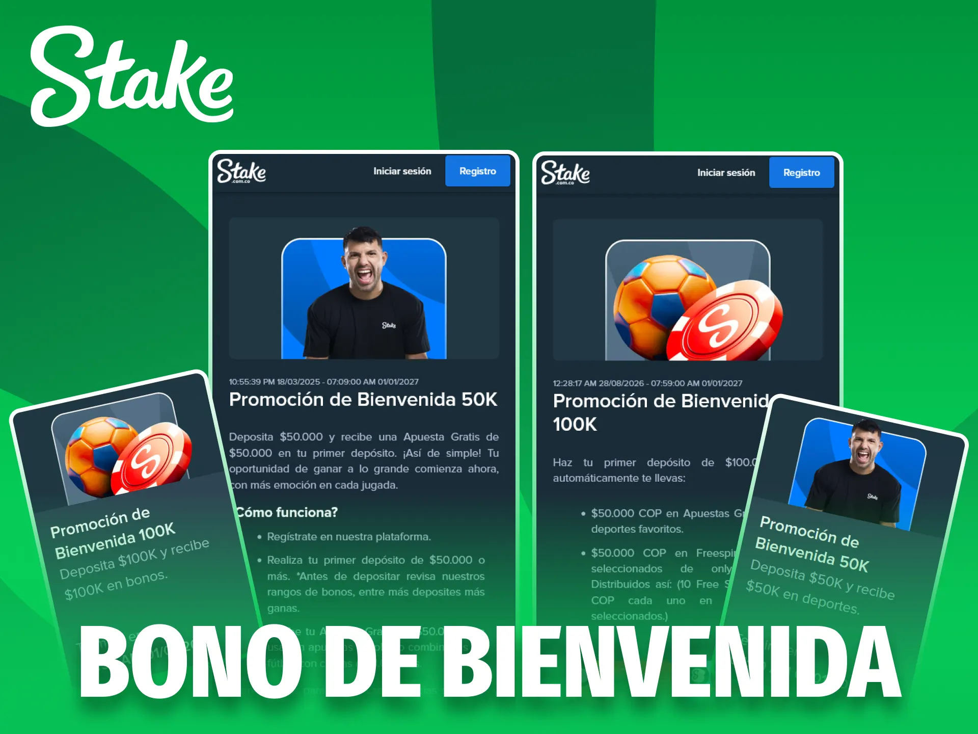 Reclama el bono de bienvenida al registrarte en Stake app.