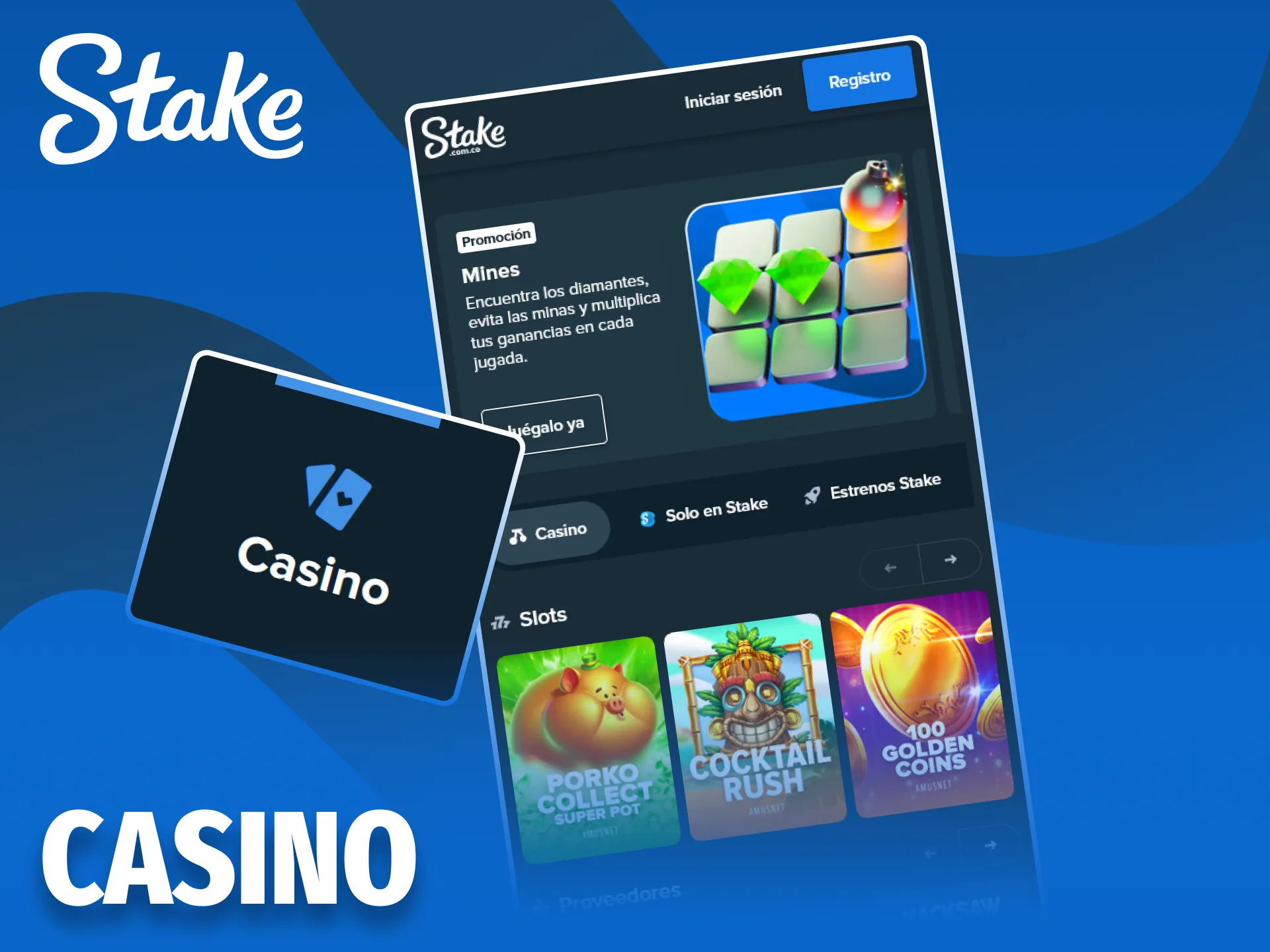 Disfruta de la sección de casino mediante la aplicación Stake.
