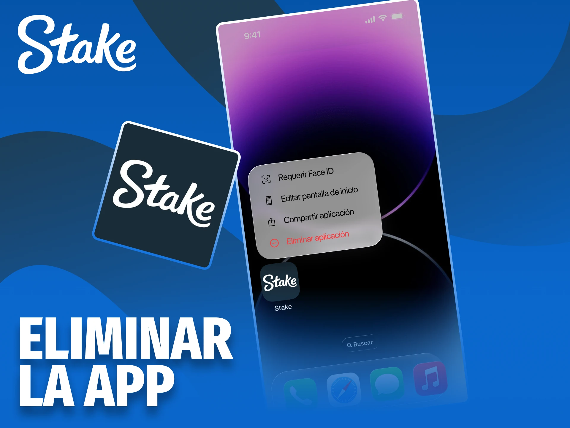 Sigue los pasos para desinstalar la aplicación Stake del teléfono.