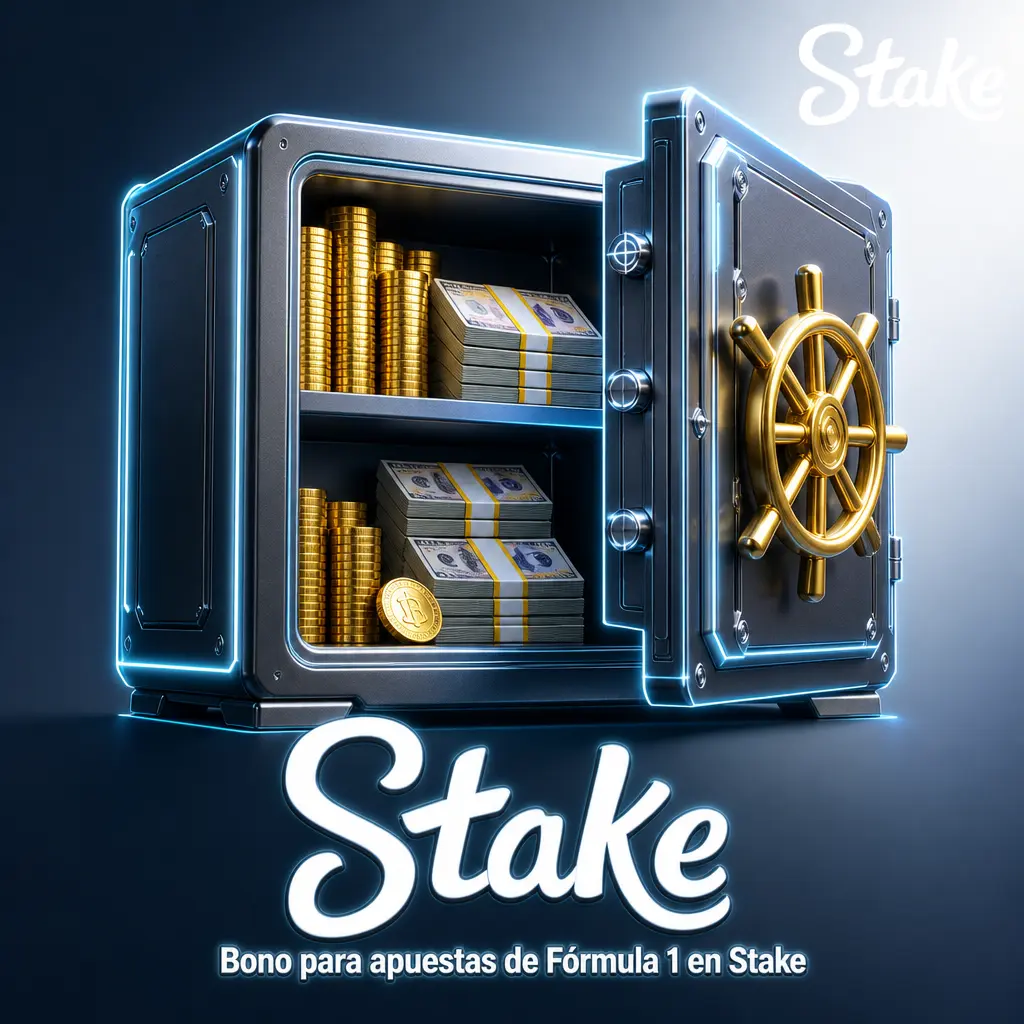 Bono para apuestas de Fórmula 1 en Stake: rakeback con Stake Rewards y cuotas mejoradas en Grandes Premios.