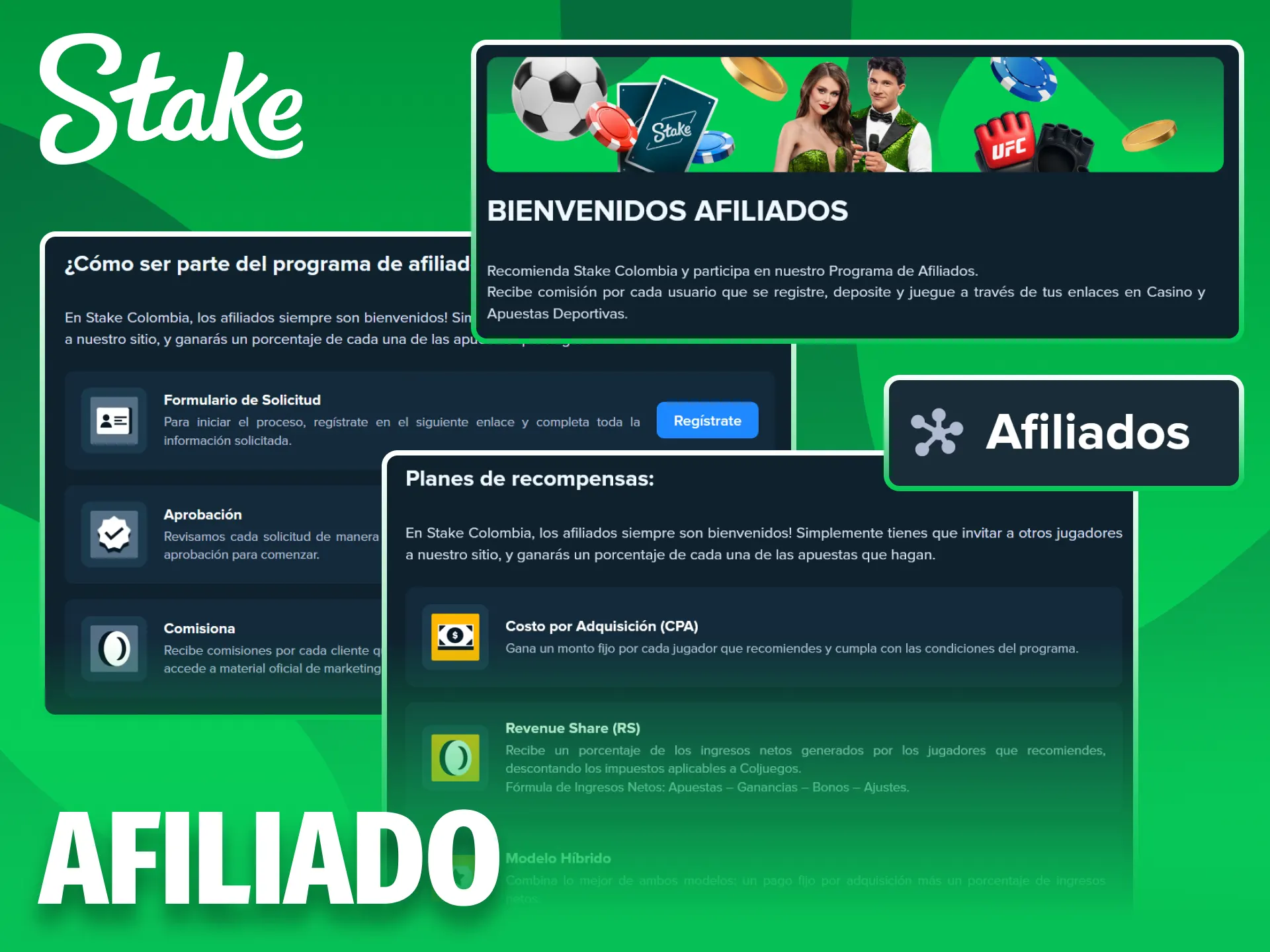 Únete al programa de afiliados de Stake y gana comisiones atractivas.