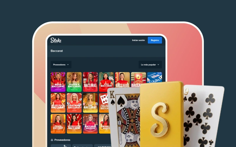 En Stake realiza tus mejores apuestas de Baccarat en casino en vivo.
