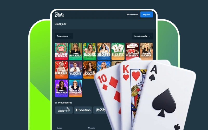 Demuestra tu destreza en Blackjack en el casino en vivo Stake.