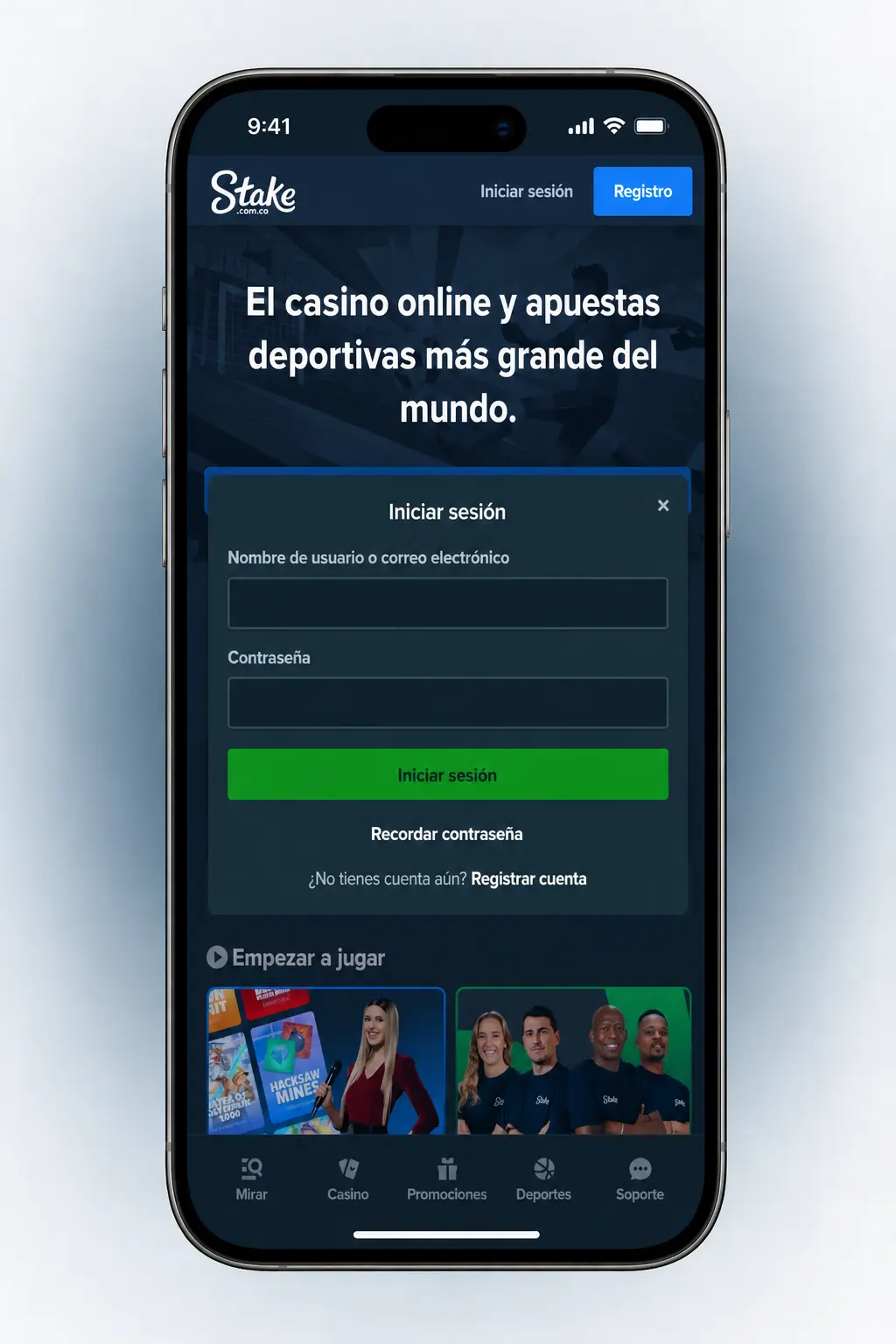 Guía paso a paso para activar el bono de bienvenida de Stake en Colombia desde computador o celular.