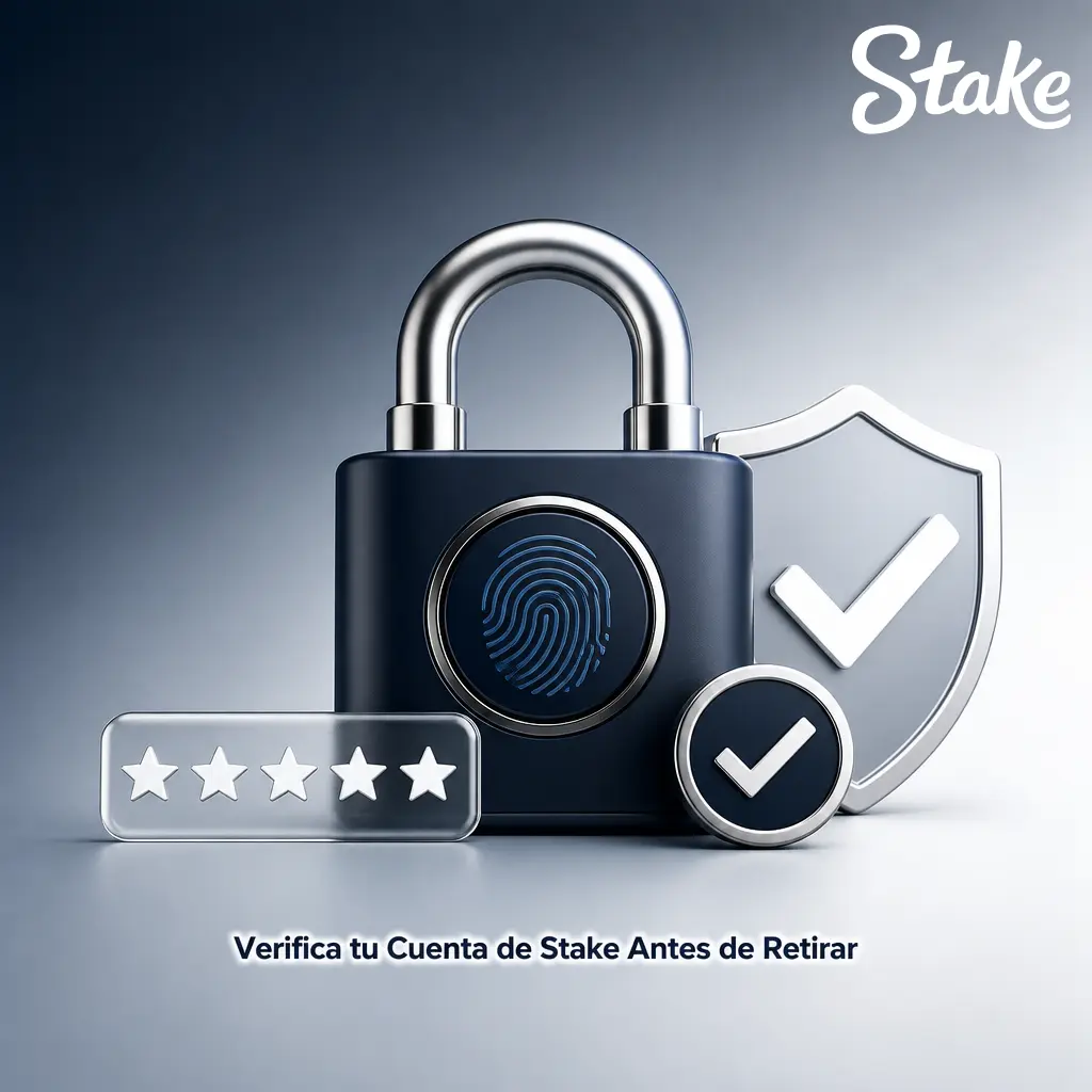 Verificación de identidad en Stake antes de retirar fondos, con revisión de correo, teléfono y documento válido.